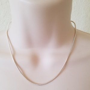 Solid 925 Sterling Silver 2mm 16" Snake Chain Spring Lock Clasp Necklace Fashion